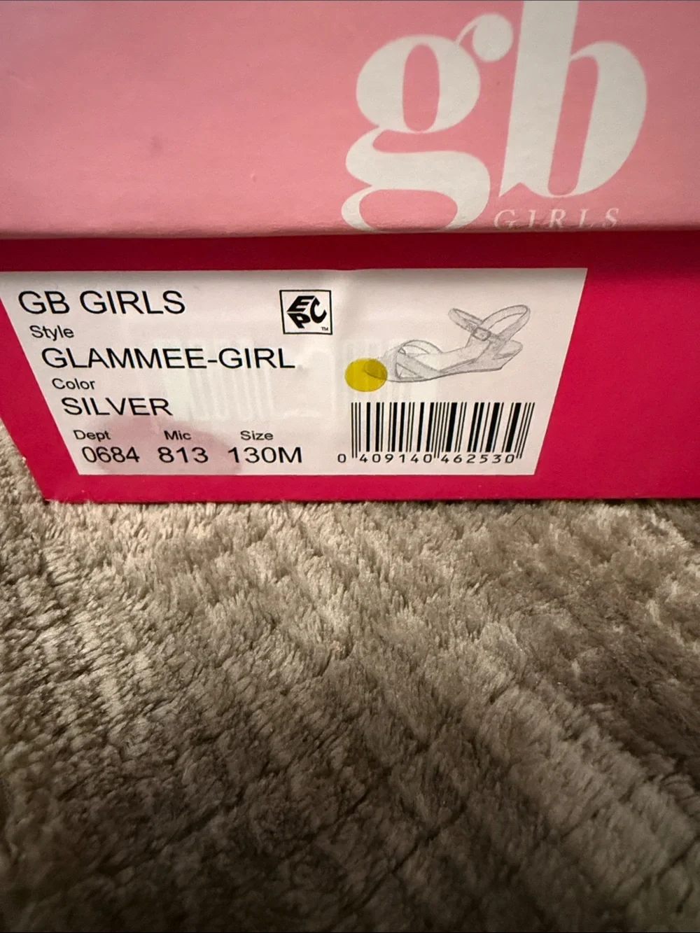 GB girls silver sandals